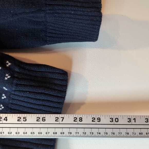 Dockers Men's Medium Knit Navy White Snowflake Winter Sweater Christmas Office - Picture 8 of 9
